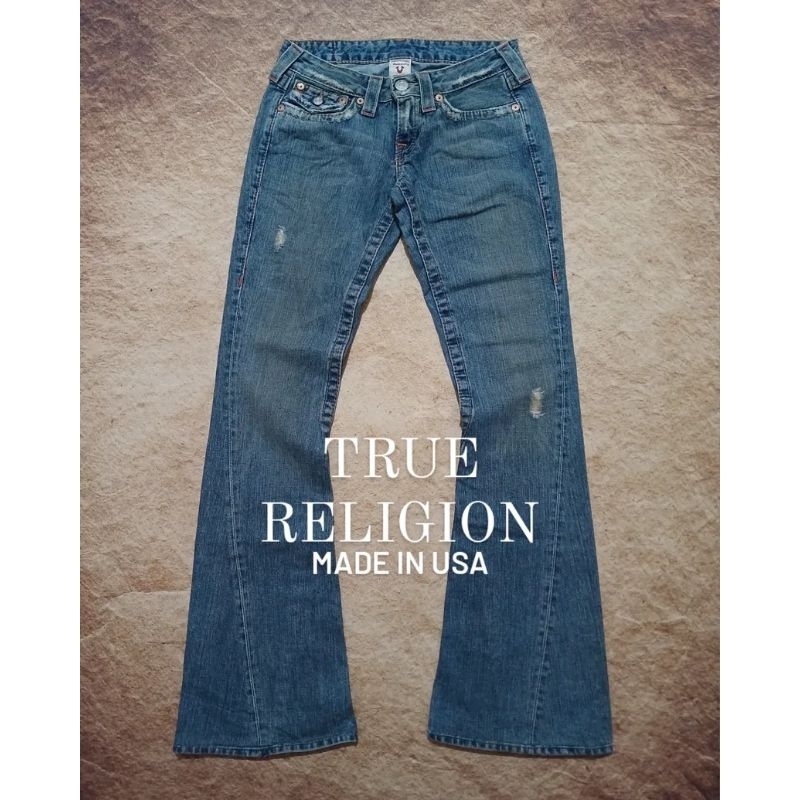 jeans TRUE RELIGION bahan denim model bootcut recomend bekas second preloved