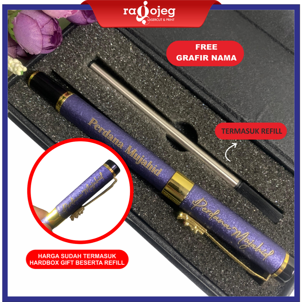 

Pulpen ekslusif dengan gravir dan harbox / giftset pen / pulpen hadiah custom nama / hadiah