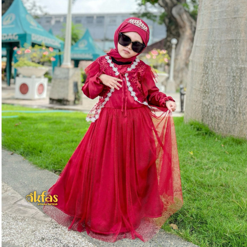 AKFAS - Gamis anak brokat bordir Baju anak mewah Gamis anak mewah Baju Anak Gamis Anak kode 56