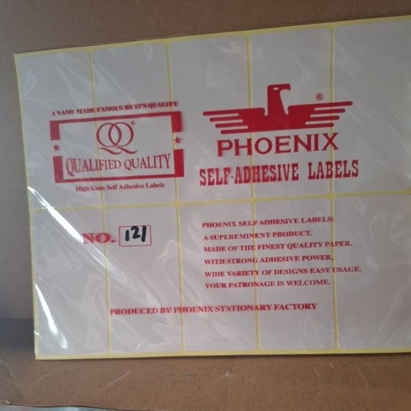 

stiker /label harga no. 121 phoenix 37x75mm 1pak isi 7 lembar