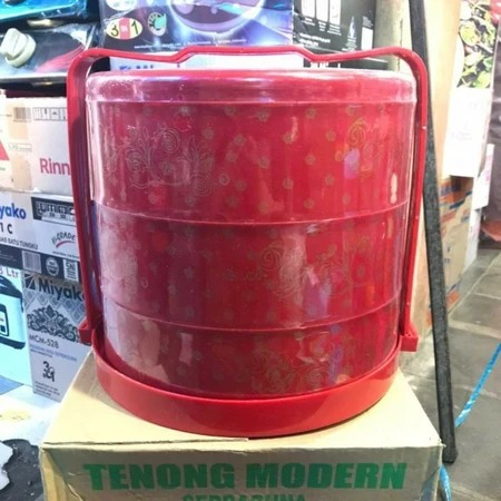 TENONG TRADISIONAL SUSUN 3 tenon modern serbaguna tempat penyimpan makanan/kue toples kue susun