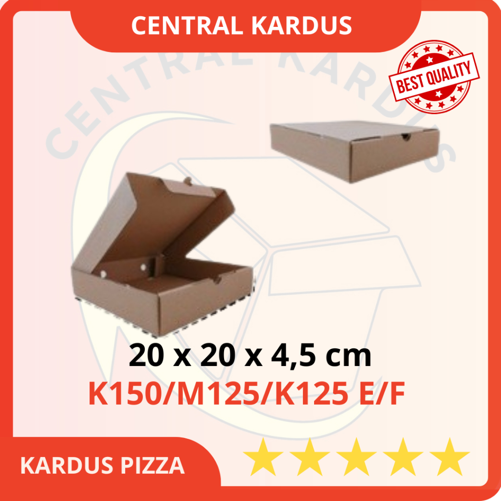 

Kardus pizza polos ukuran 20x20x4,5/Pizza Box/ Kardus Die Cut Box Kotak Packing Aksesoris Baju