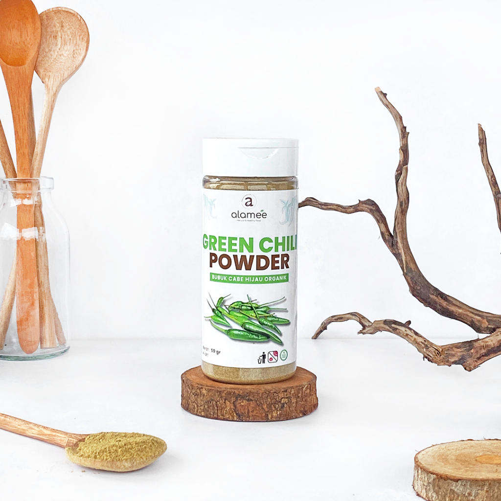 

ALAMEE Cabai Bubuk Hijau Green Chili Seasoning Powder Halus Cabe Bumbu Masak Dapur 50gr