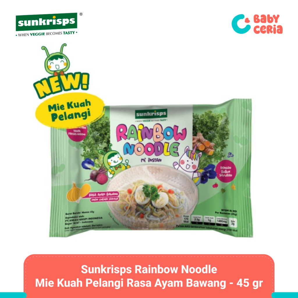 

Sunkrisps Rainbow Noodle | Mie Kuah Pelangi Rasa Ayam Bawang - 45 gr