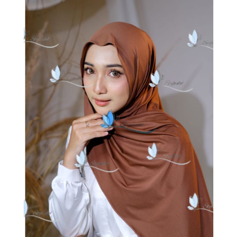 Pashmina Instan Mleyot Inner kaos Spandex Jersey