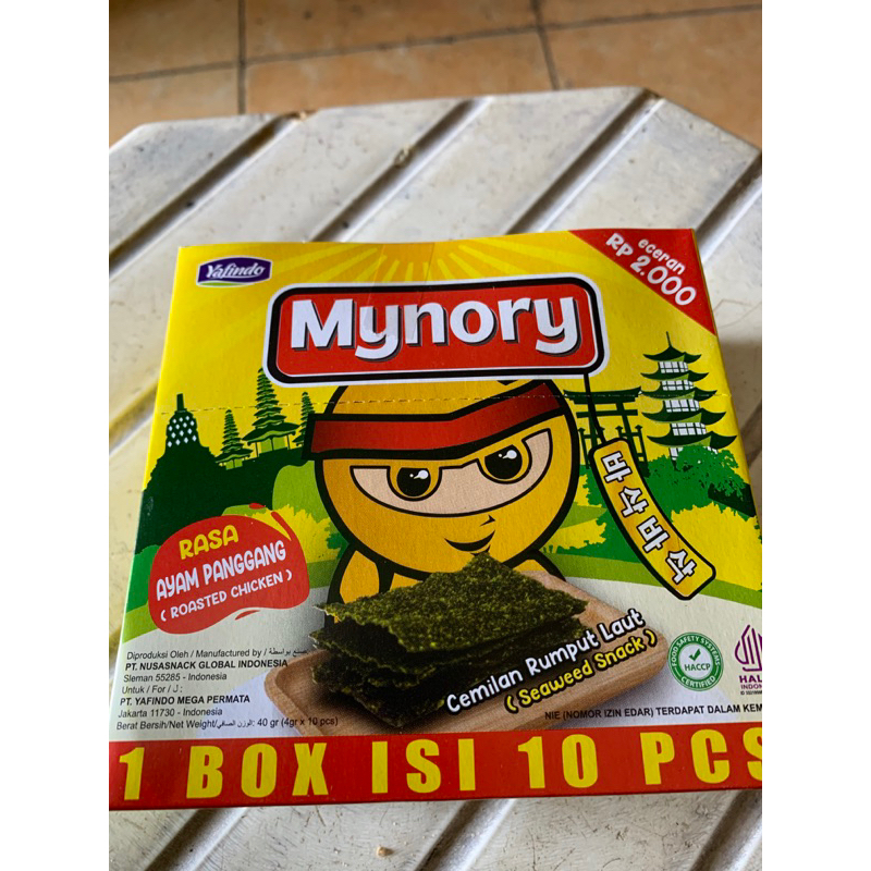 

Mynory Rasa Ayam Panggang Cemilan Rumput Laut 4gX10 Pcs