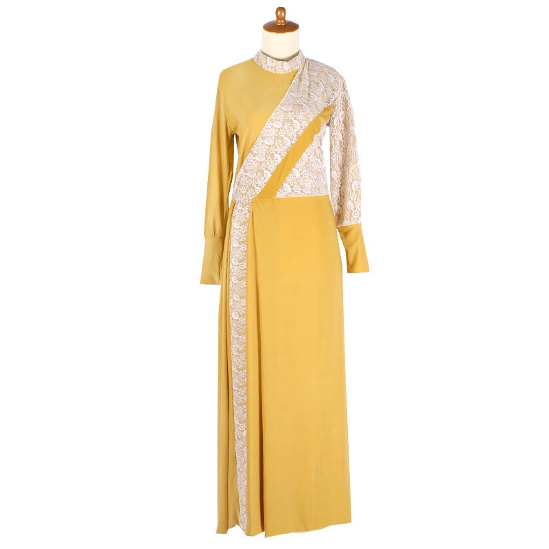 Iyesh 0014 Busana Baju Pakaian Fashion Muslim Wanita Maxi Paris Gamis Dress Lengan Panjang Pesta Ren