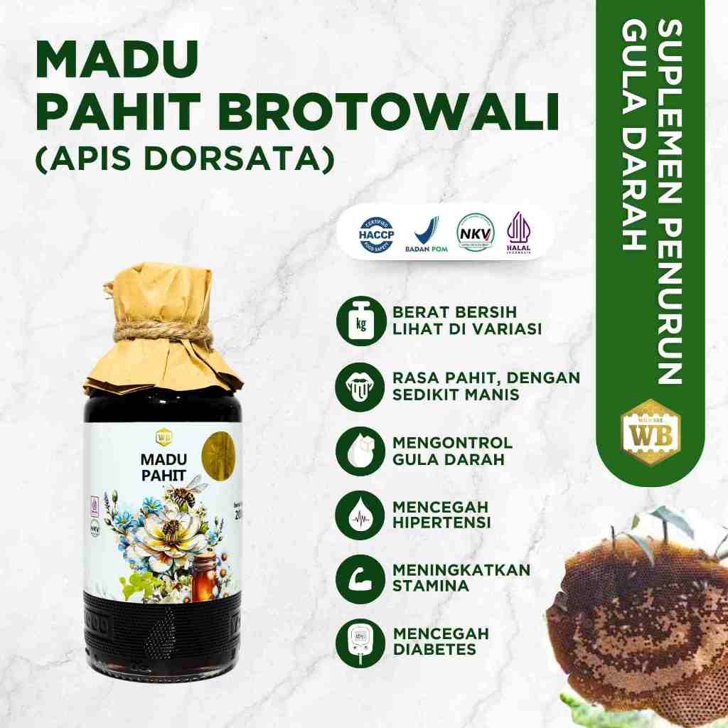 

WB Wild Bee - Madu Pahit Brotowali / Lebah Apis Dorsata - Wild Bee - Kemasan Try Kit - Beli 10 Gratis 1