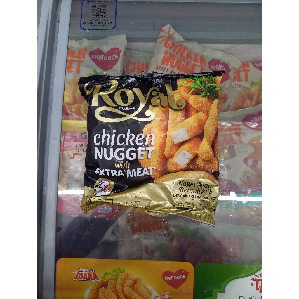 

Frozenfood BELFOODS ROYAL Nugget Ayam Extra Meat 470gr