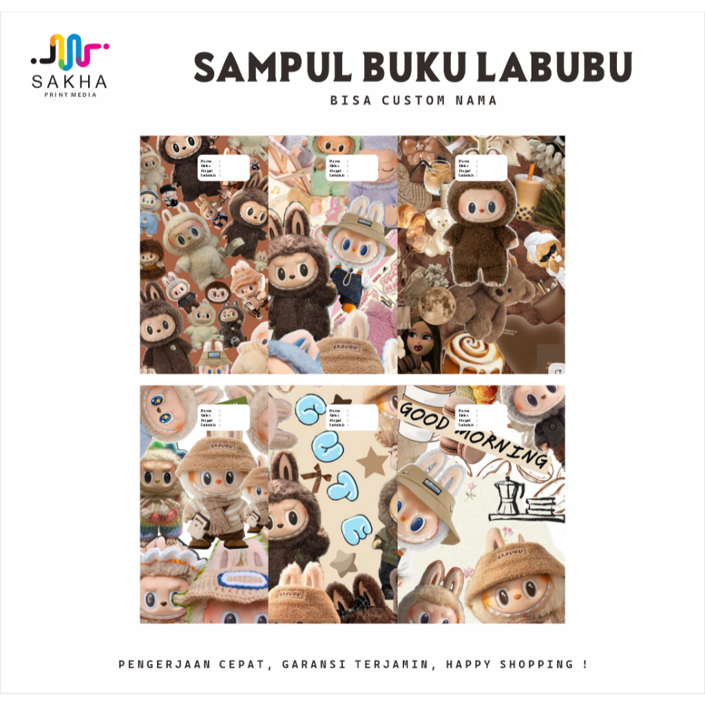 

[PAKET] SAMPUL BUKU ISI 6 TEMA LABUBU