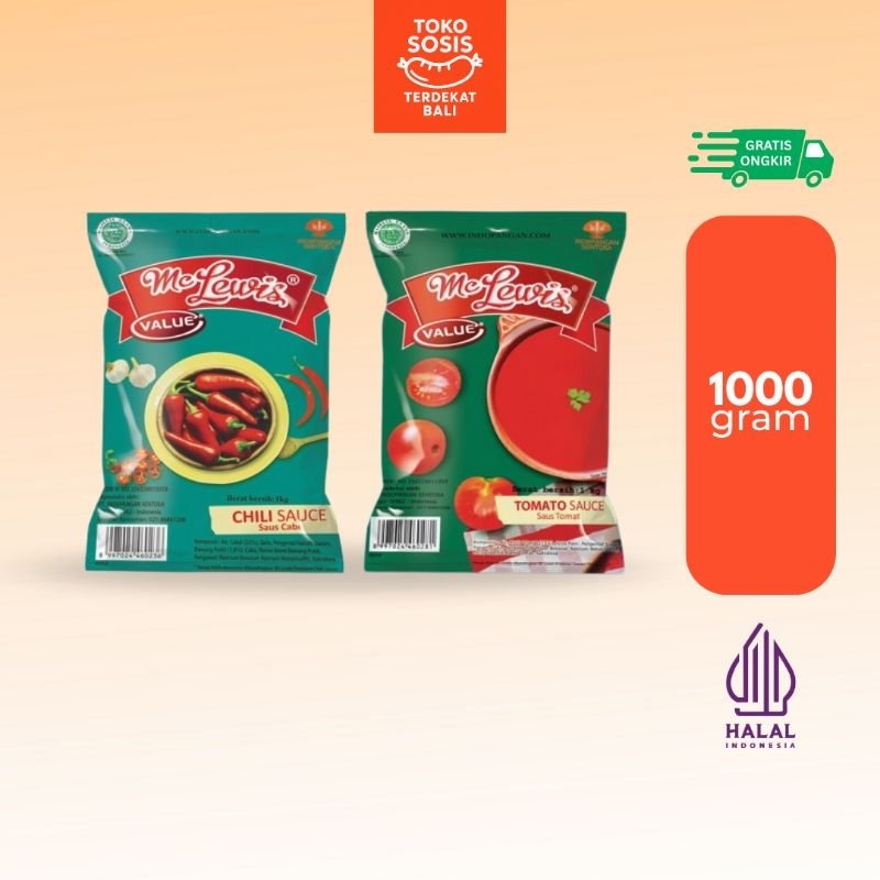 

MC Lewis Saus Cabai dan Tomat 1kg | Saos Cabe