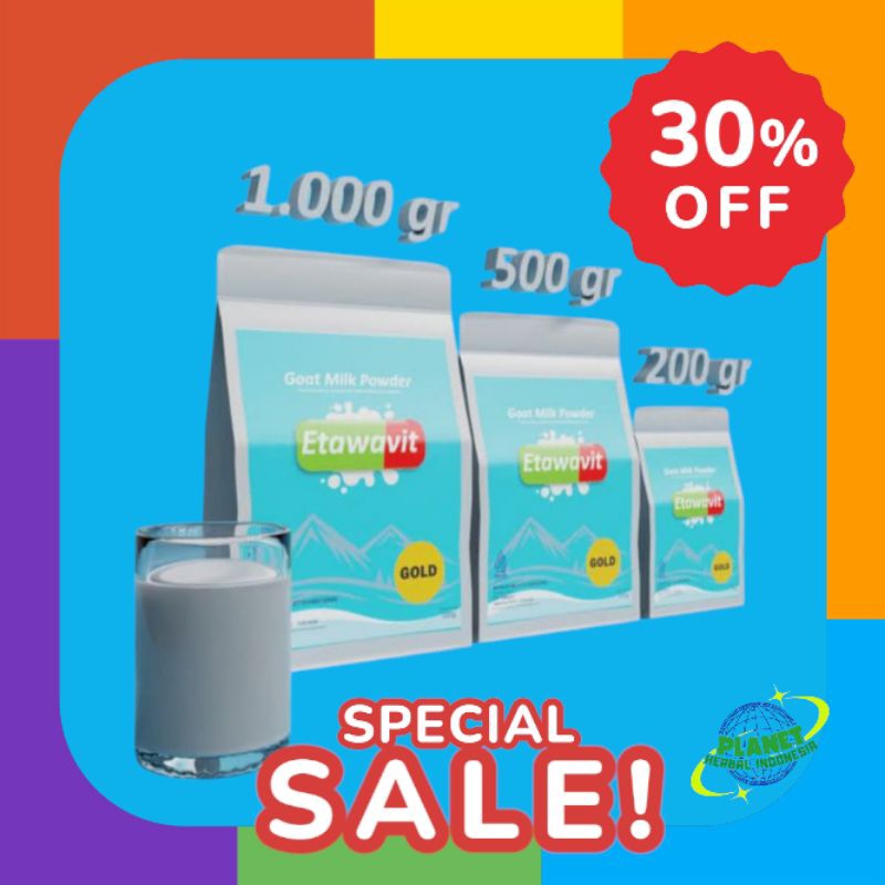 

Susu Kambing Etawa - ETAWAVIT - Kemasan 200 Gr - Asli