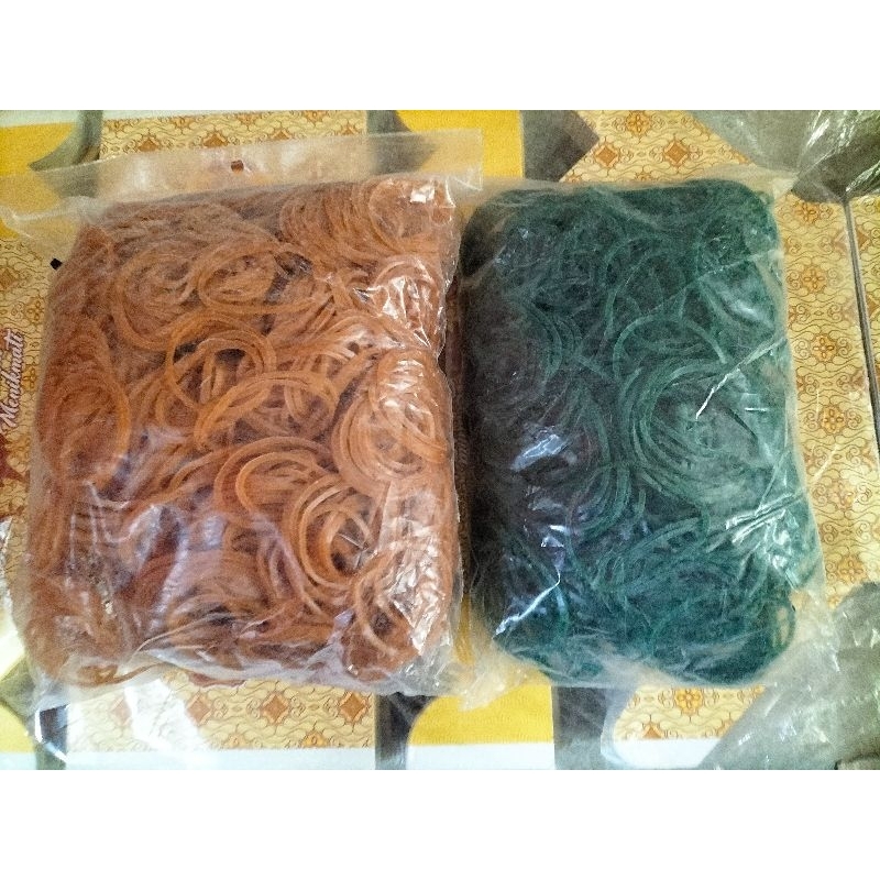 

karet gelang kuning pentil atau lubang kecil/karet hijau paetil atau lubang besar