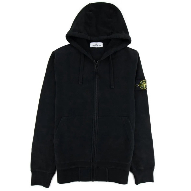 Stone Island Zip Hoodie Black