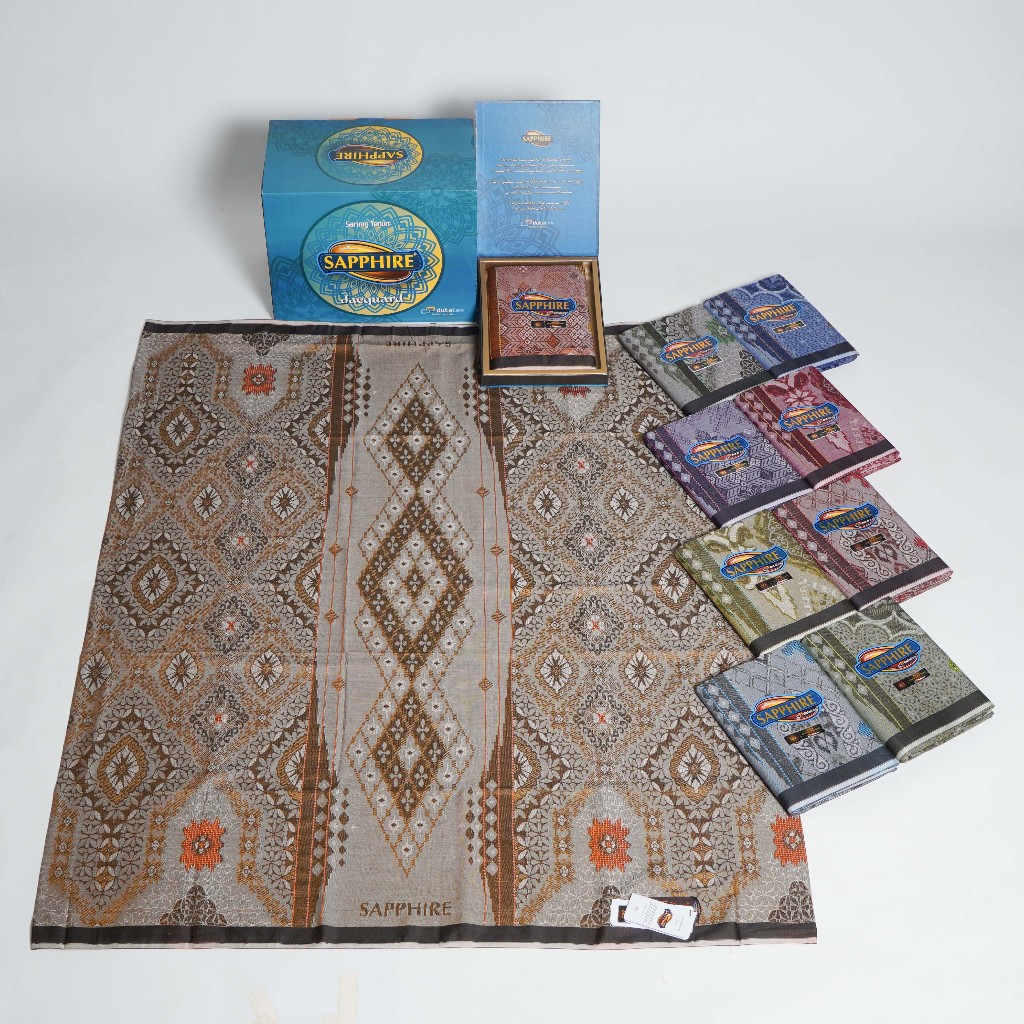 Grosir Sarung 1 Dus - Sarung Sapphire Premium Kawung Jacquard SKJ isi 10pcs