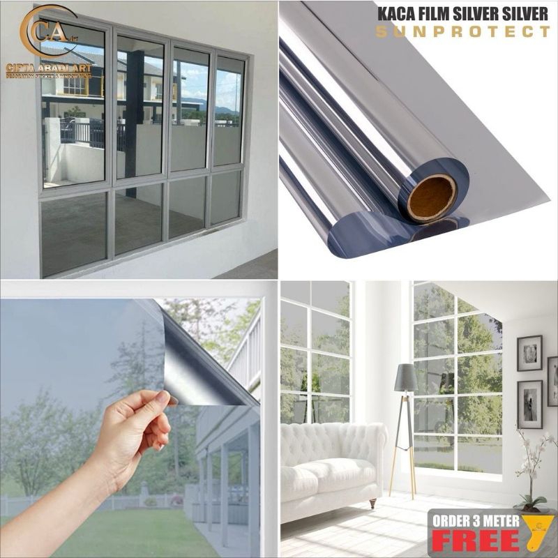 Kaca Film One Way Anti Panas / Kaca Film Riben Mobil Rumah Gedung Kantor Anti Panas UV