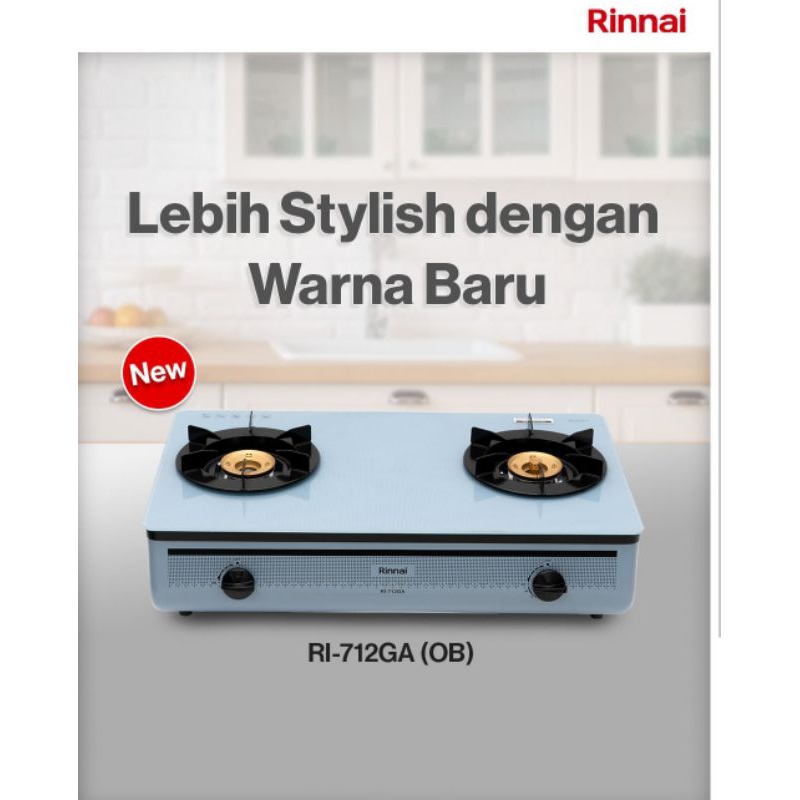 Rinnai 712 GA OB / Kompor Gas Rinnai 712 GA OB / Rinnai kompor kaca