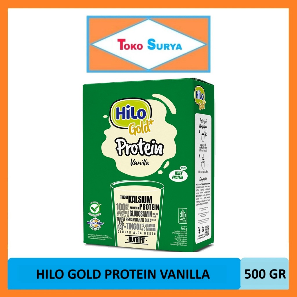 

Hilo Gold Protein Vanilla Susu Bubuk Tinggi Kalsium & Rendah Lemak Rasa Vanila 500 Gr