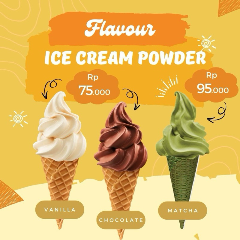 

Bubuk Soft Ice Cream Premium 1 Kg - Tersedia Harga Grosir Minimal Order 10 kg
