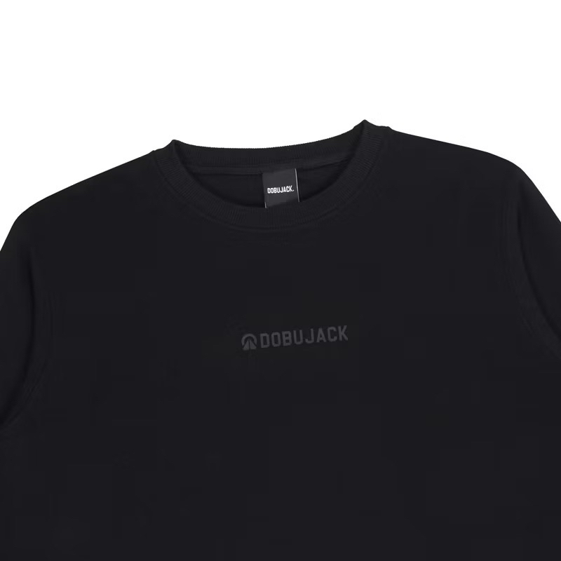 Sweater Little Logo 3 Black Crewneck Dobujack | Sweater crewneck hitam dobujack | Sweater hitam dobu