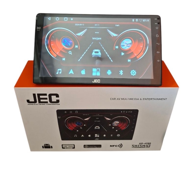 Head unit android 9 inch jec shishio gd-6980 ram 4+32 support nfc android auto carplay