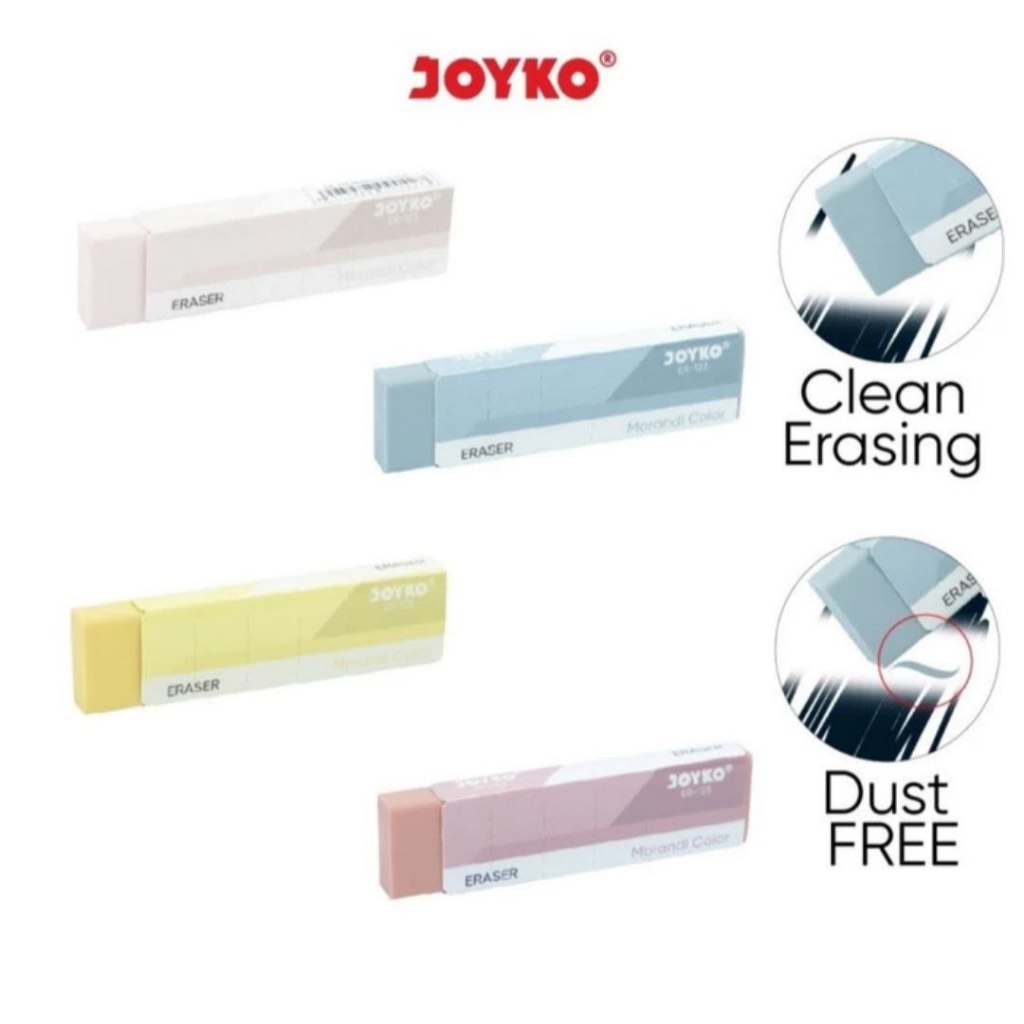 

Penghapus Joyko ER-123 - Morandi Pastel Color Eraser warna warni - Putih