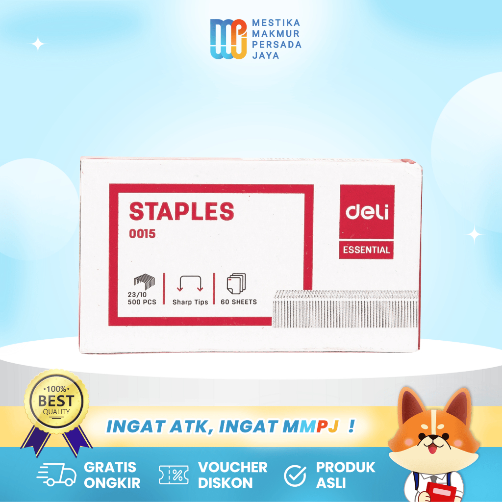 

Deli Staples 23/10 – Isi Staples Heavy Duty 500Pcs E0015