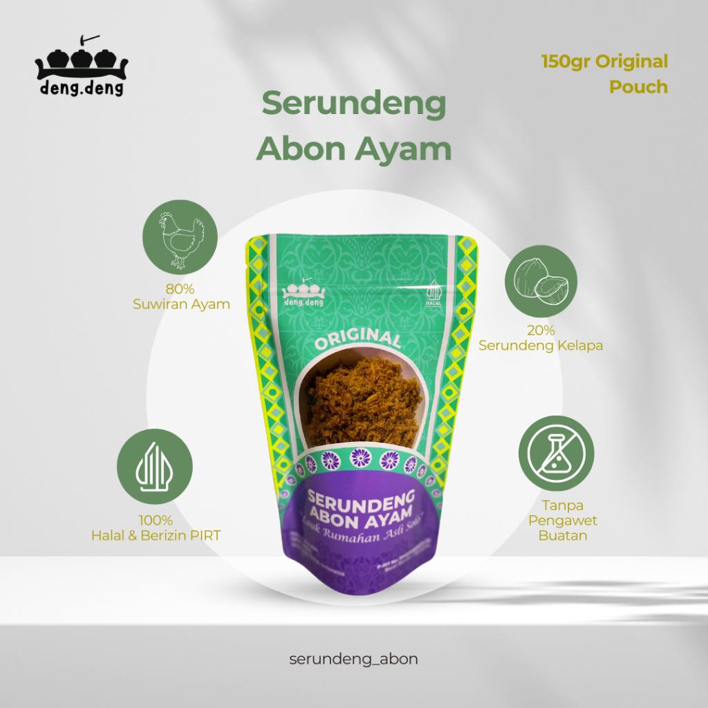 

Dengdeng Serundeng Abon Ayam Original Lauk Makanan Instan Asli Solo 150 Gr
