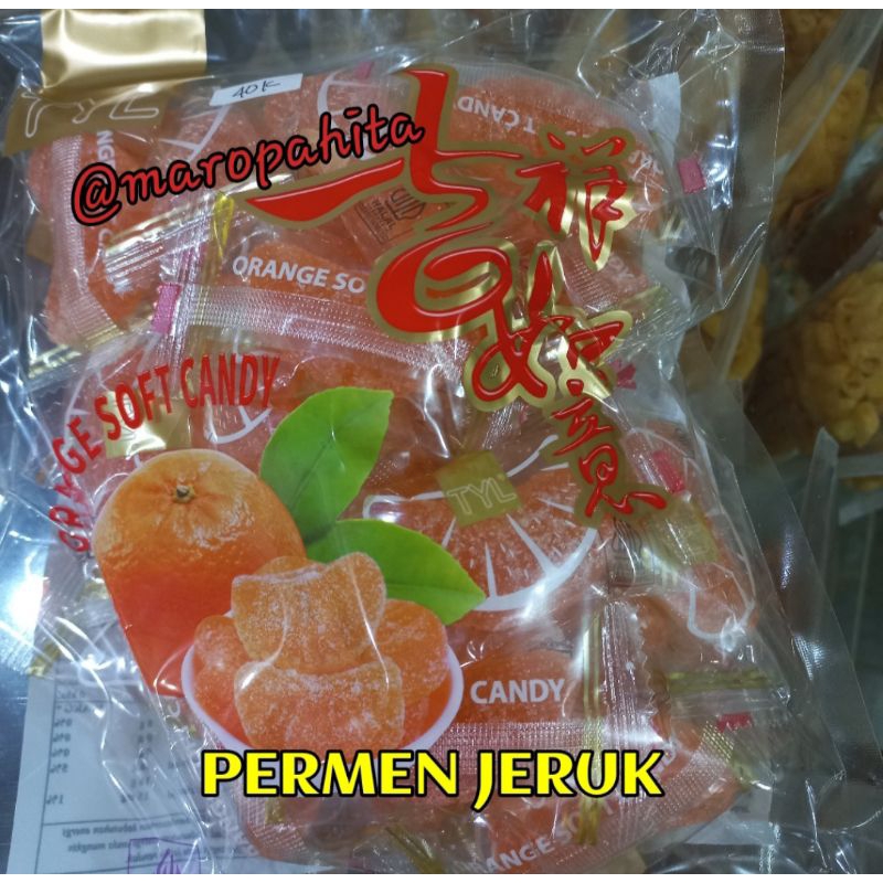 Permen Jeruk Cemilan Manis Jeruk Orange Soft Candy 500gr