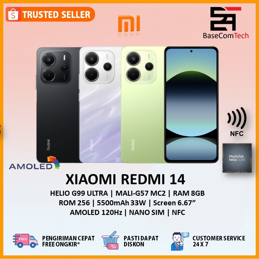 XIAOMI REDMI NOTE 14 4G | MediaTek Helio G99-ULTRA | 8GB/256GB | UFS 2.2 | 5500mAh | NFC | IP54 | AM
