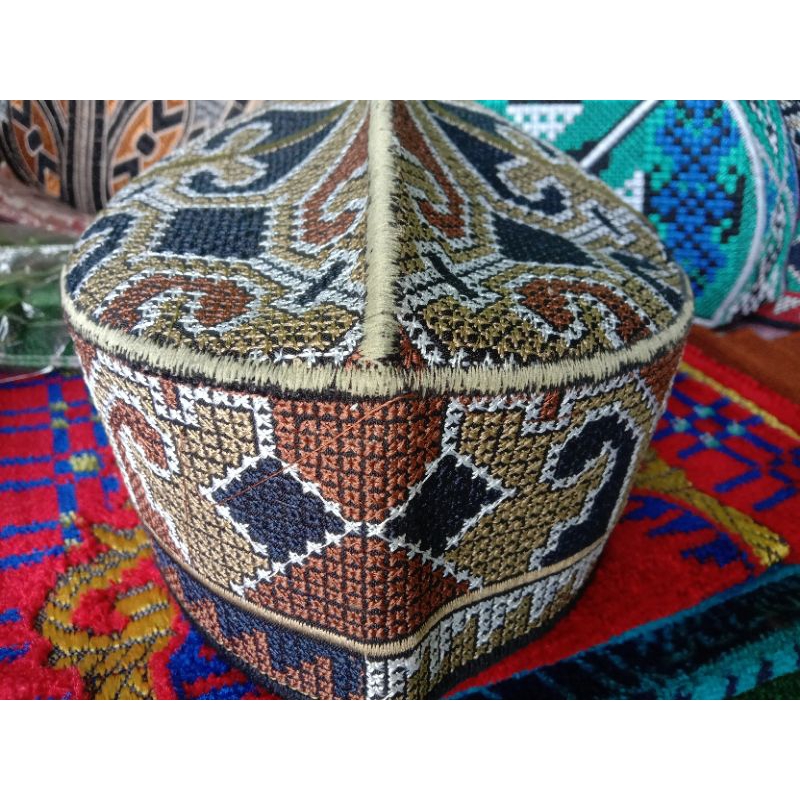 SONGKOK PECI KOPIAH RAJUT BORDIR PAKISTAN PREMIUM