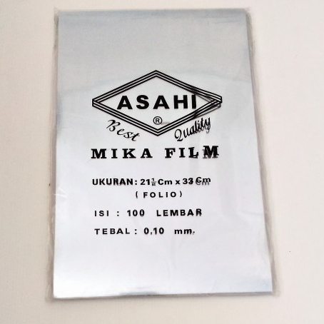 

Cover Mika Film Jilid Asahi Folio F4 0.10 mm Plastik Bening - 1 pack isi 100 lembar