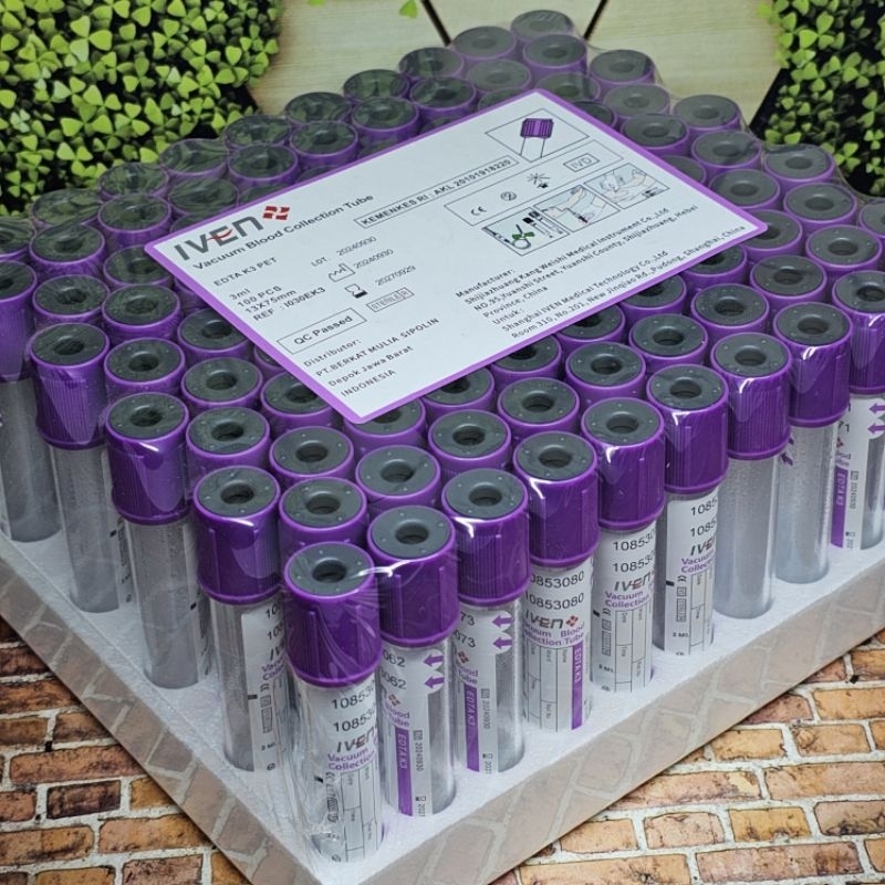 TABUNG EDTA 3ML PET 100 PCS TABUNG EDTA PLASTIK 3ML