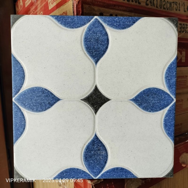 KERAMIK LANTAI KASAR KAMAR MANDI ASIA TILE RENES BLUE 25X25 KW1
