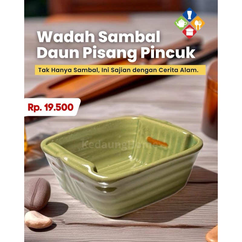 Wadah Sambal Daun Pisang - Mangkok Keramik Premium