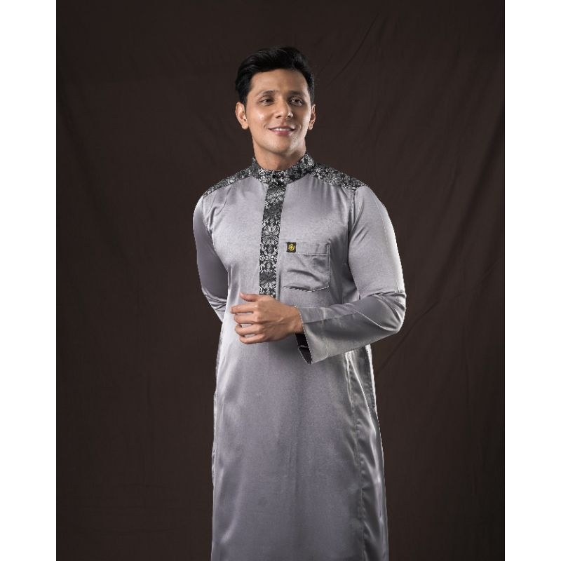ELMAKKY Exclusive - Gamis Alvin -  Jubah Pria Lengan Panjang motif songket