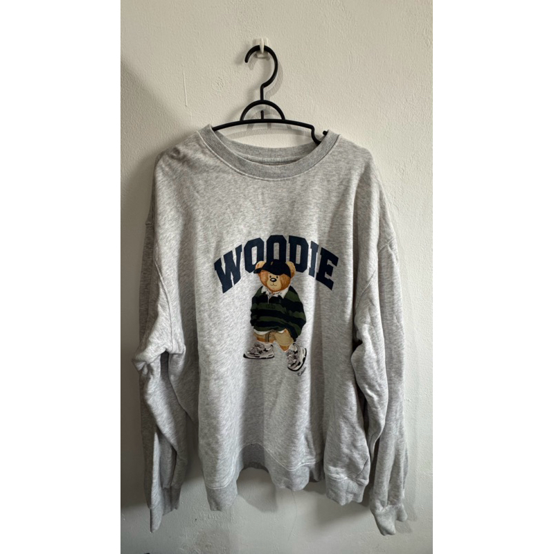 preloved sweatshirt SPAO ukuran XL abu abu grey hoodie sweatshirt korea pria wanita