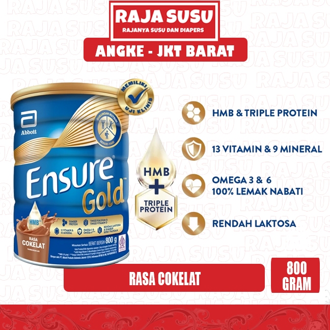 

ENSURE GOLD COKELAT 800GR - RAJA SUSU