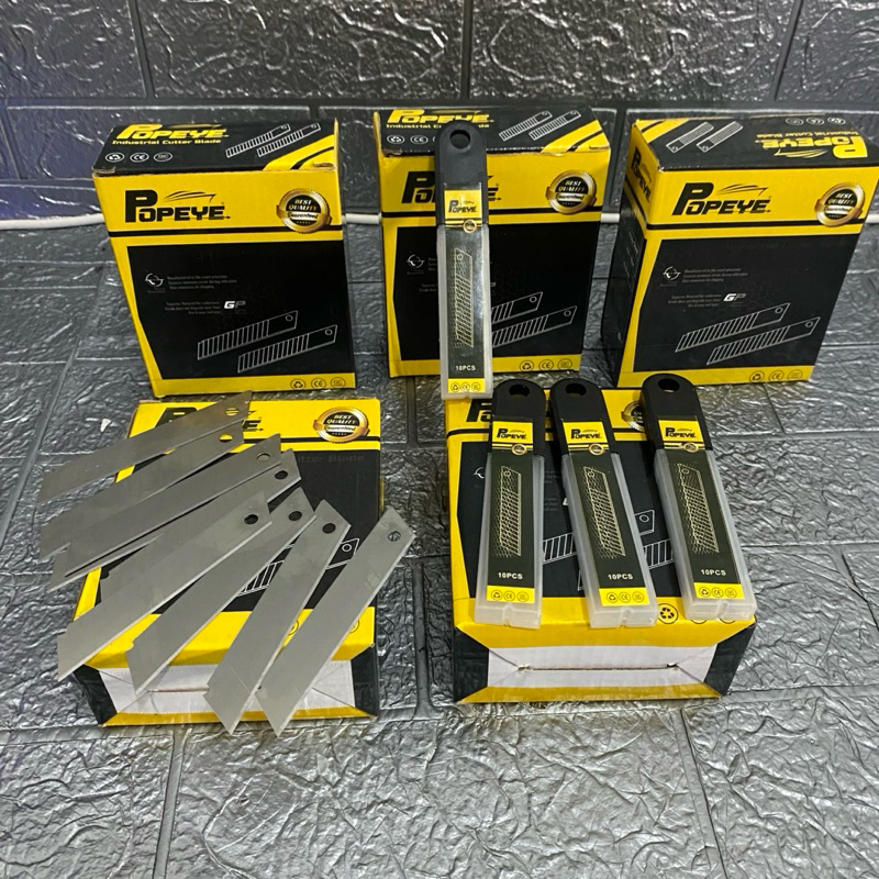 

Isi Cutter POPEYE isi 10 Pcs Per Box Cutter Besar kualitas tajam dan awet