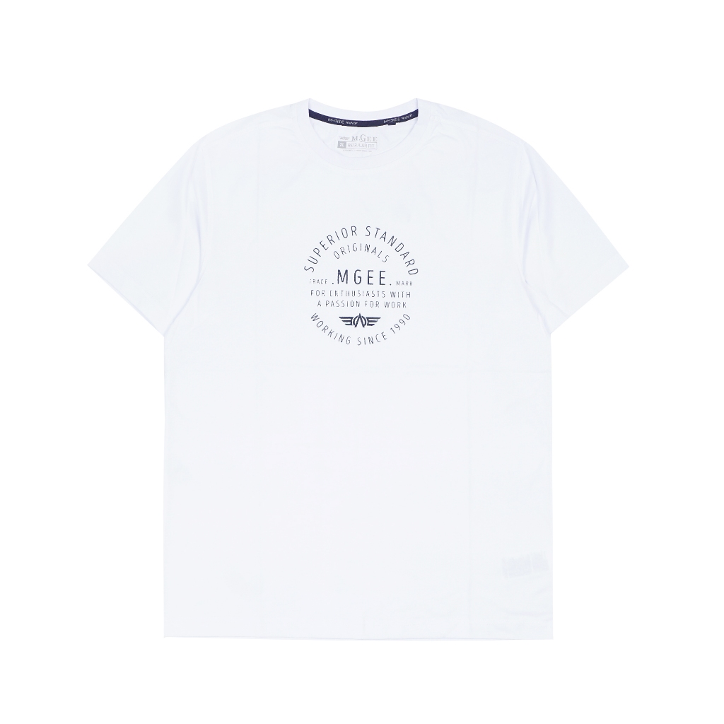 Kaos Original MGEE - Kaos Kasual Lengan Pendek Pria Original MGEE Oliver CKPR 144 White