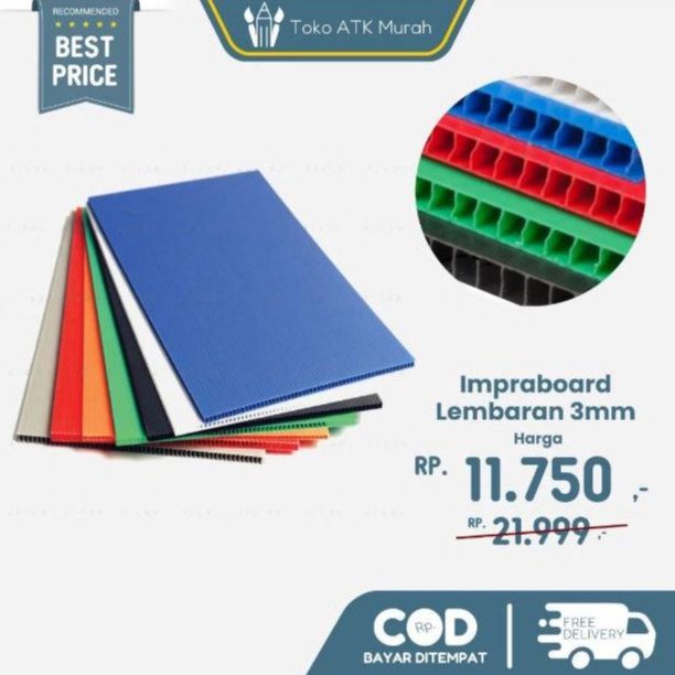 

[INSTAN] Infraboard Sheet 3mm Impraboard Lembaran 50x75 cm / 50x100 cm Yellow Board