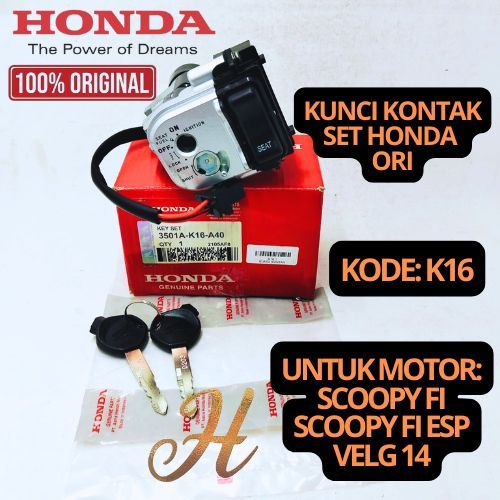 KUNCI KONTAK SET HONDA K16 GARANSI SCOOPY FI,SCOOPY FI ESP,VELG 14 100% ASLI ORIGINAL HONDA
