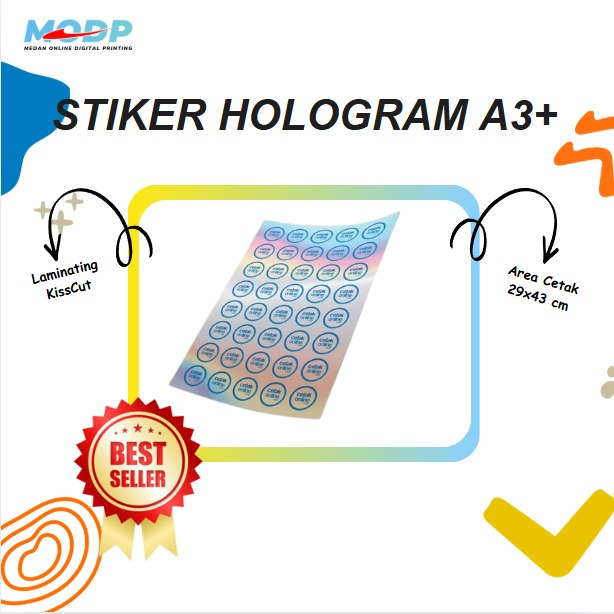 Sticker Hologram A3+ Laminating Kisscut Custom