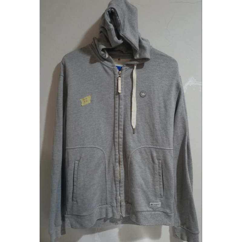 Jaket hodie adidas 3foil double ziper original,  bahan tebal