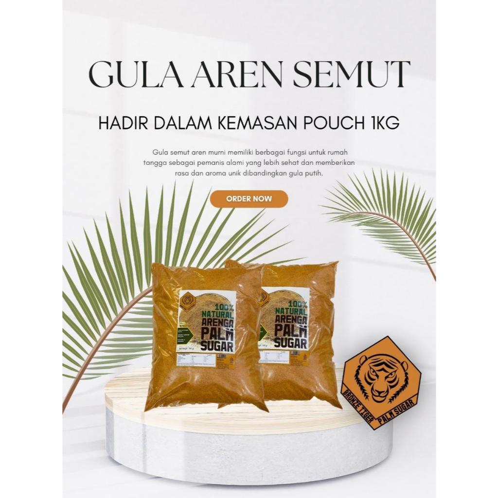 

Bronze Tiger Granulated Palm Sugar 1kg/ Gula Aren bubuk/ Gula Semut kemasan plastik 1 Kg
