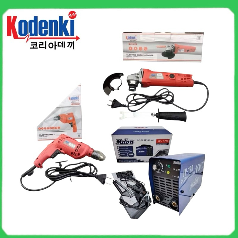 Paket Las Gerinda Bor mesin las 450 watt Paket komplit Gerinda 4 inch kodenki bor 10 mm besi kayu ko