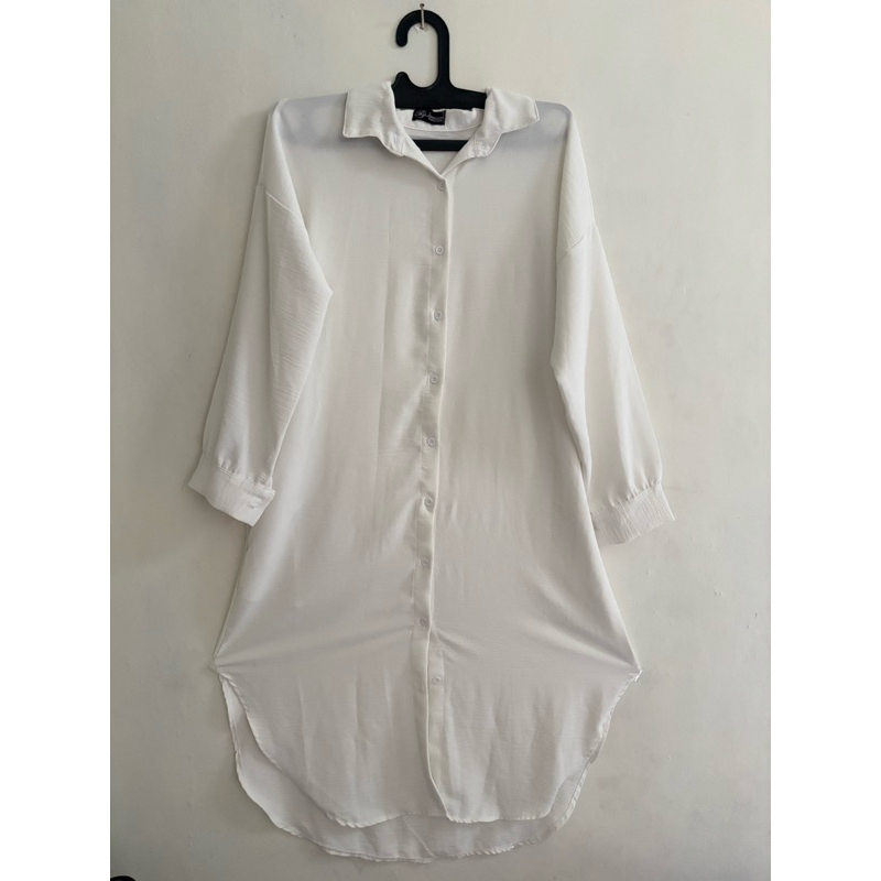 BAJU TUNIK CRINKLE / LONG TUNIK PUTIH / TUNIK LOVA