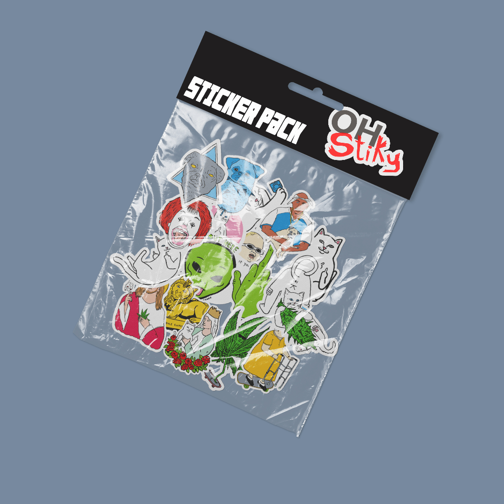 

Sticker stiker distro brand ripndip middle pack