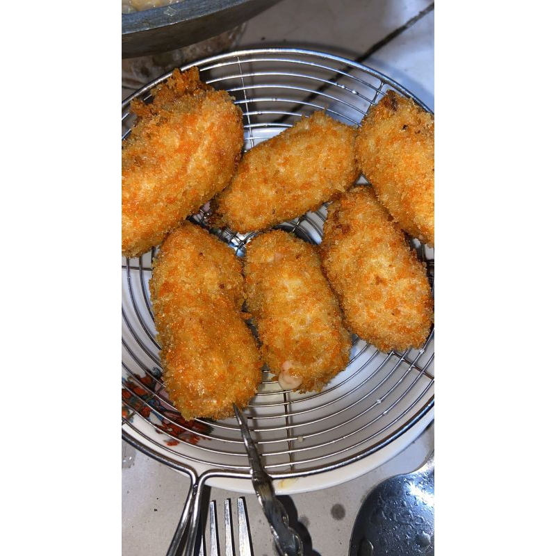 

udang keju | ISI 3 | lezat | halal | ayam keju | enak dan nagih | bahan premium | udang keju renyah.