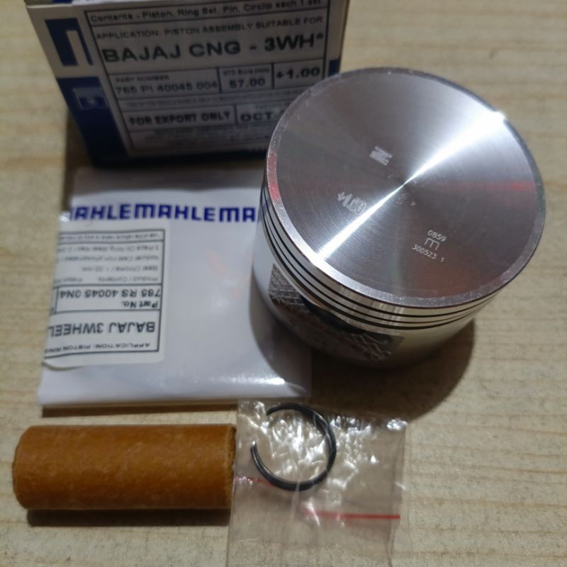 PISTON KIT SEHER SET OVERSIZE 0/S 100 BAJAJ RE 175 ORIGINAL MAHLE